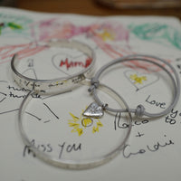 Silver Mini Heart Sailing Rope With Handwriting
