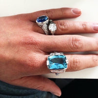 NILAK White Gold Aquamarine & Diamond Ring