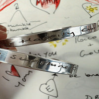 Silver Full Signature Bangle With Handwriting