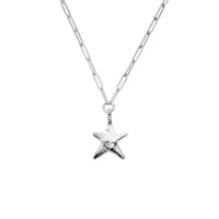 Silver Midi Star Trace Chain Necklace