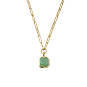 ADAYA Gold Emerald Trace Chain Necklace