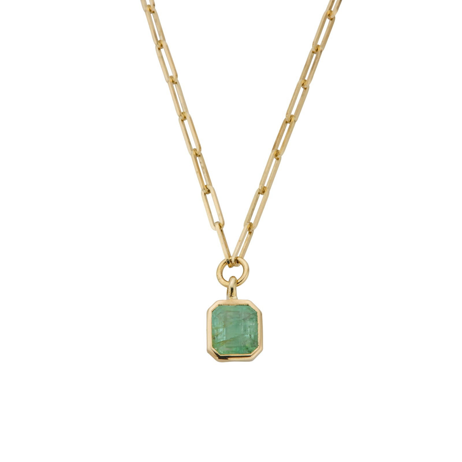 ADAYA Gold Emerald Trace Chain Necklace
