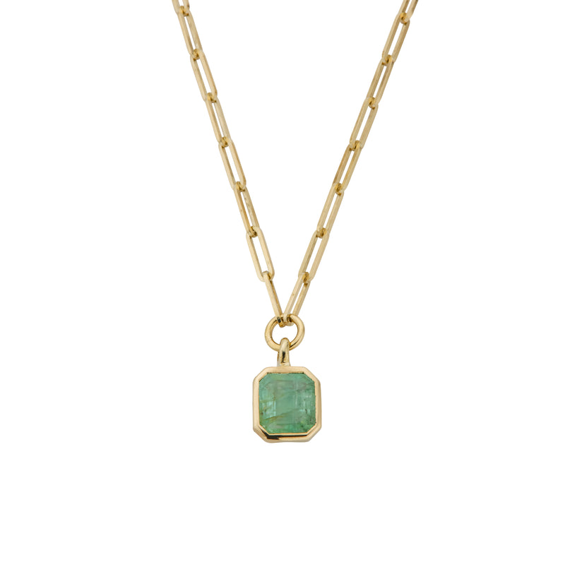 ADAYA Gold Emerald Trace Chain Necklace