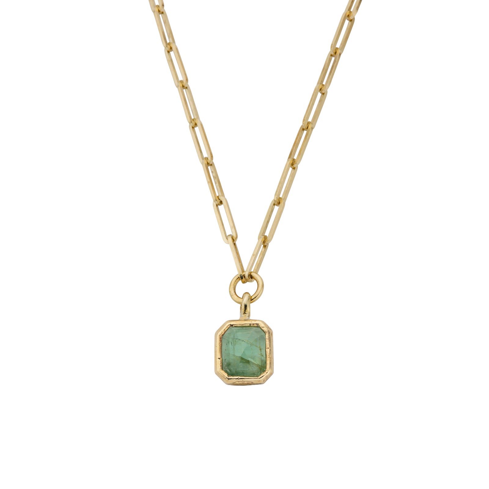 ADAYA Gold Emerald Trace Chain Necklace