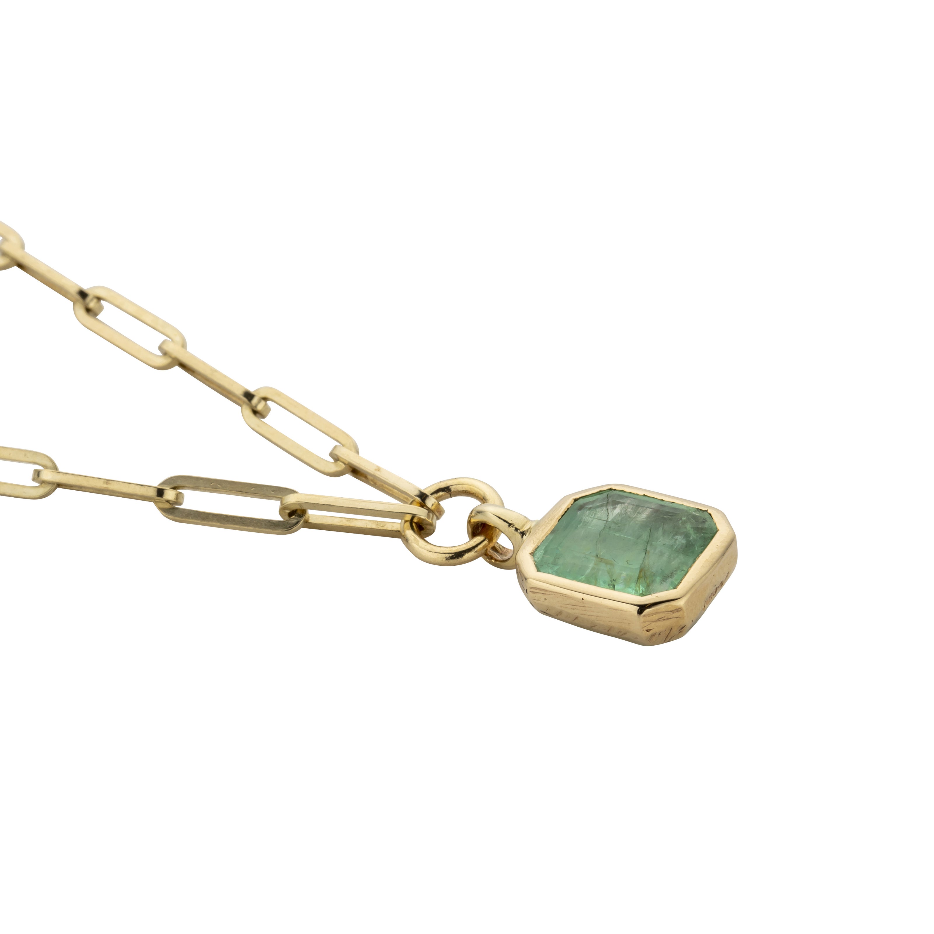 ADAYA Gold Emerald Trace Chain Necklace