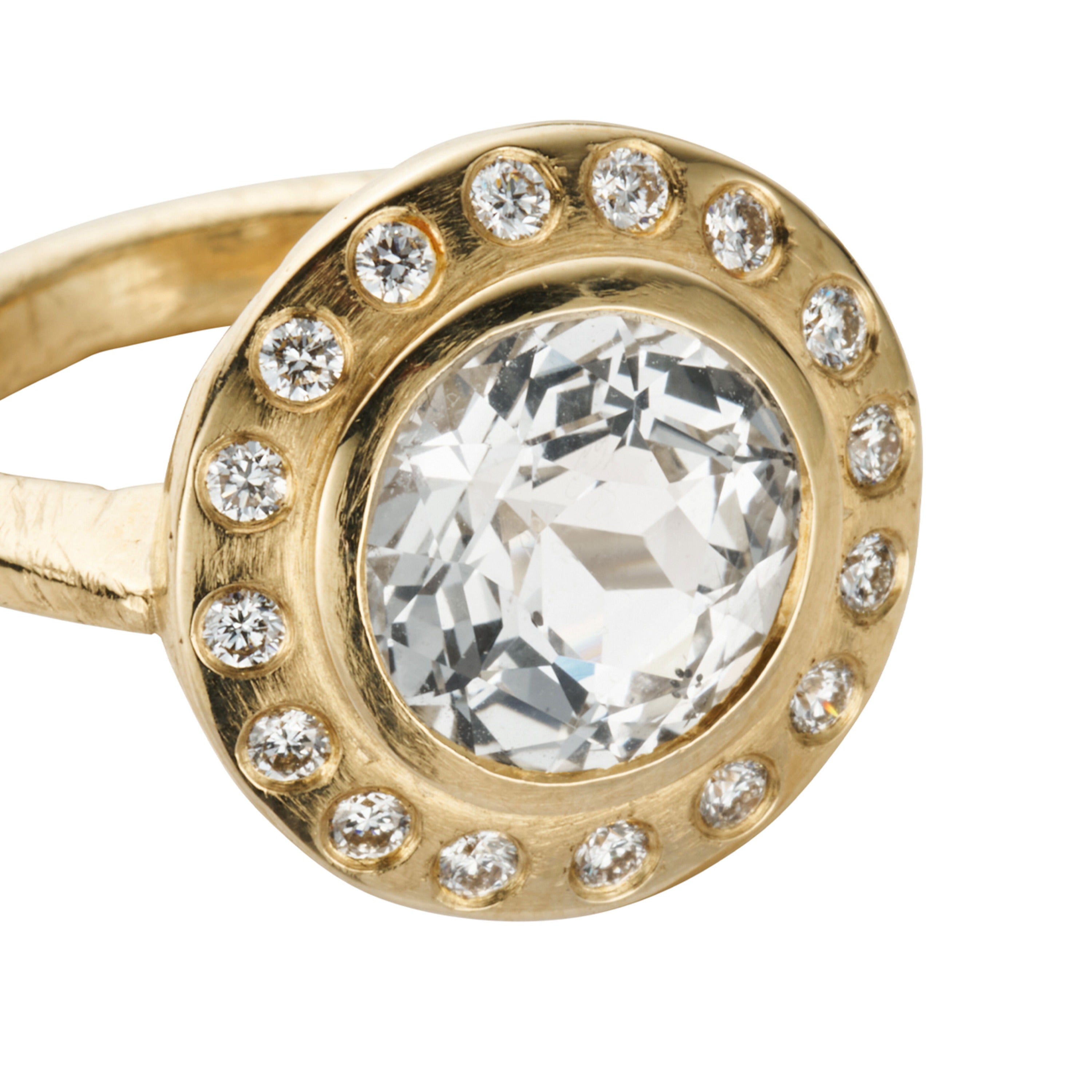ADELINE Gold White Sapphire and Diamond Ring