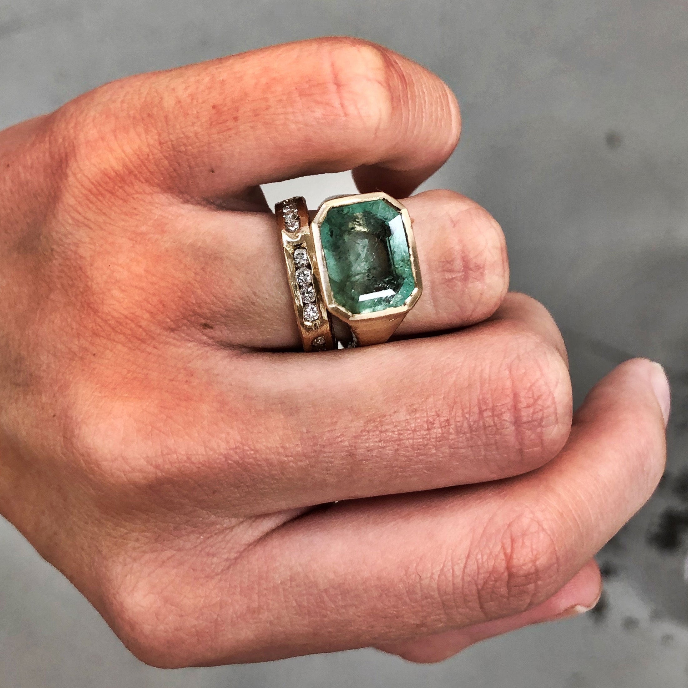 AEGEUS Gold Emerald Ring