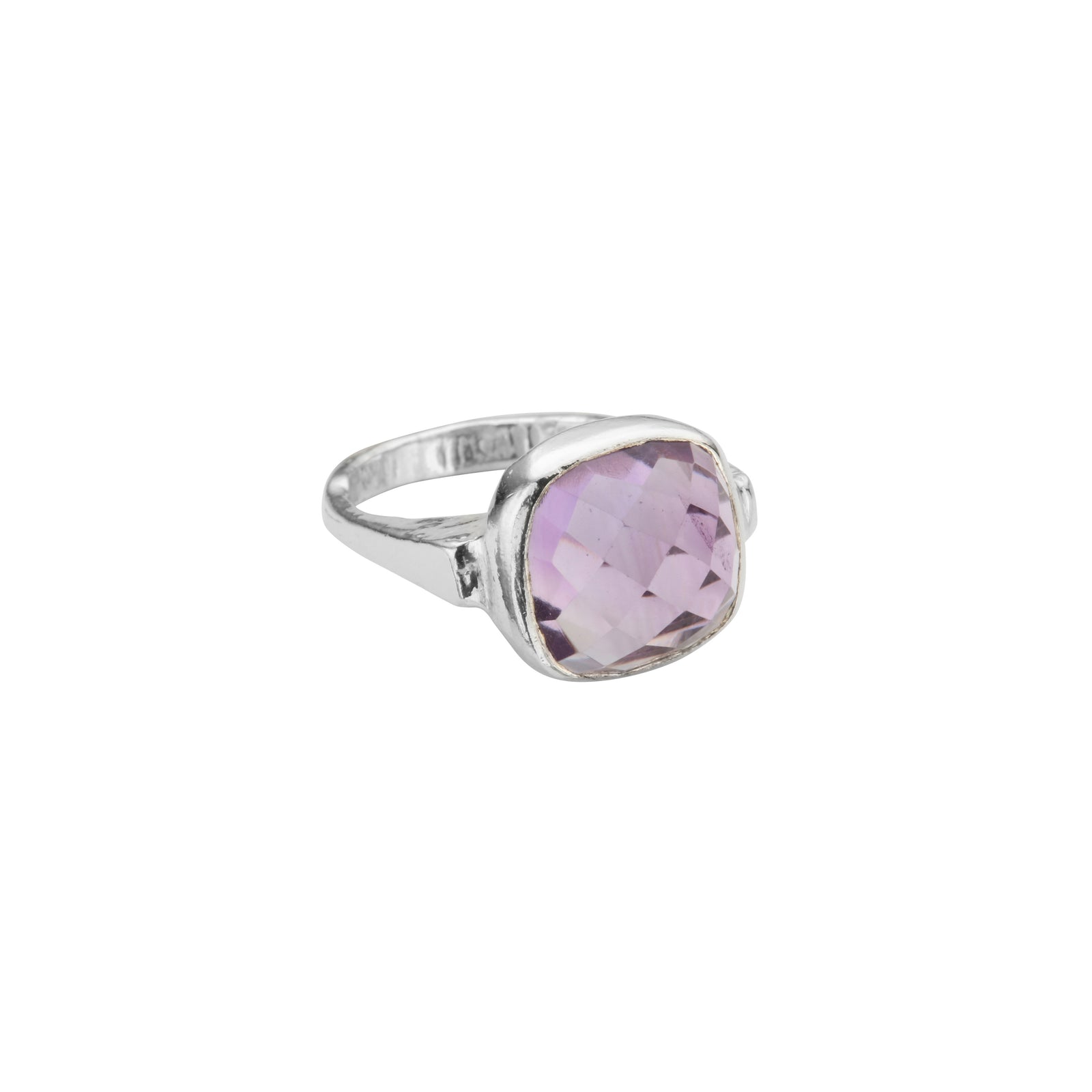Silver Amethyst Crystal Ring