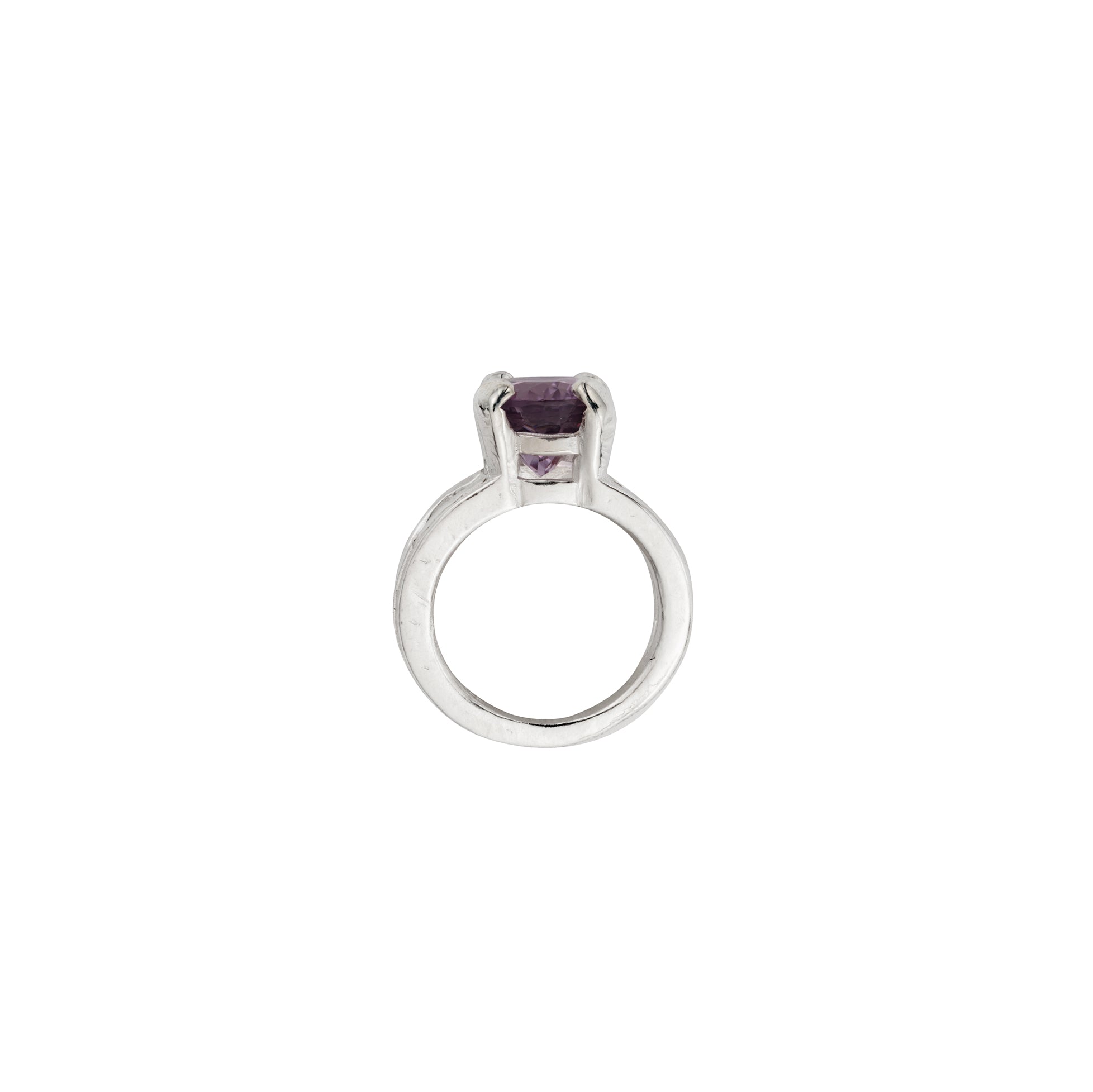 Silver Amethyst Maxi Claw Ring