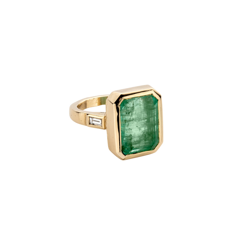 ANASTASIA Gold Emerald & Diamond Ring
