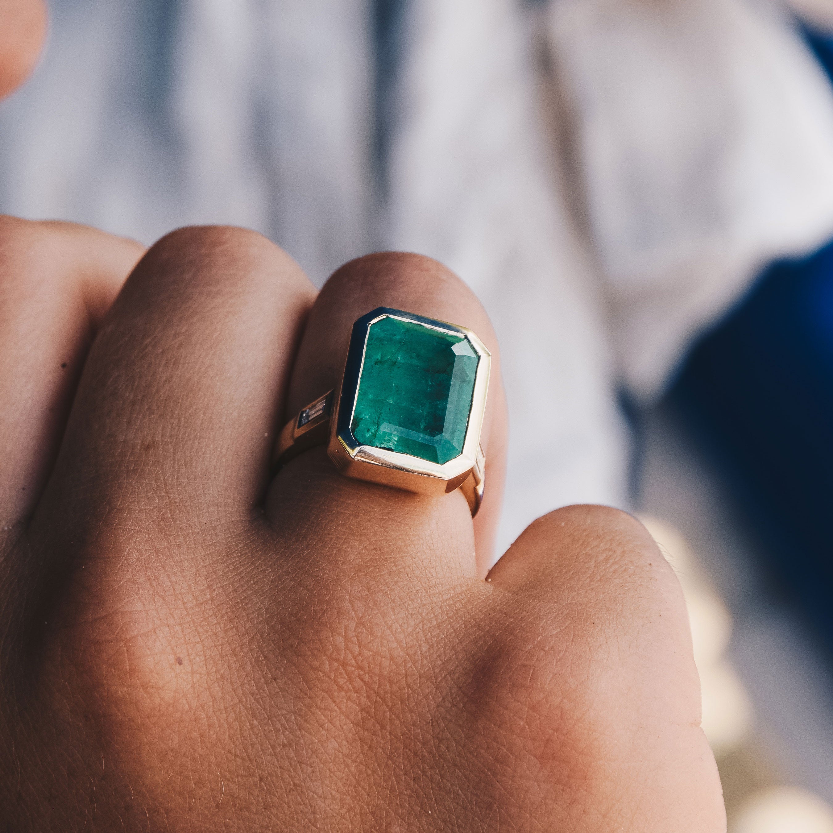 ANASTASIA Gold Emerald & Diamond Ring