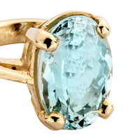 APOLLO Gold Aquamarine Claw Ring