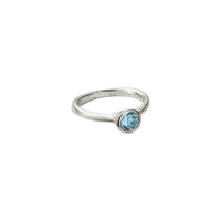Silver Aquamarine Baby Stone Ring