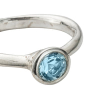 Silver Aquamarine Baby Stone Ring