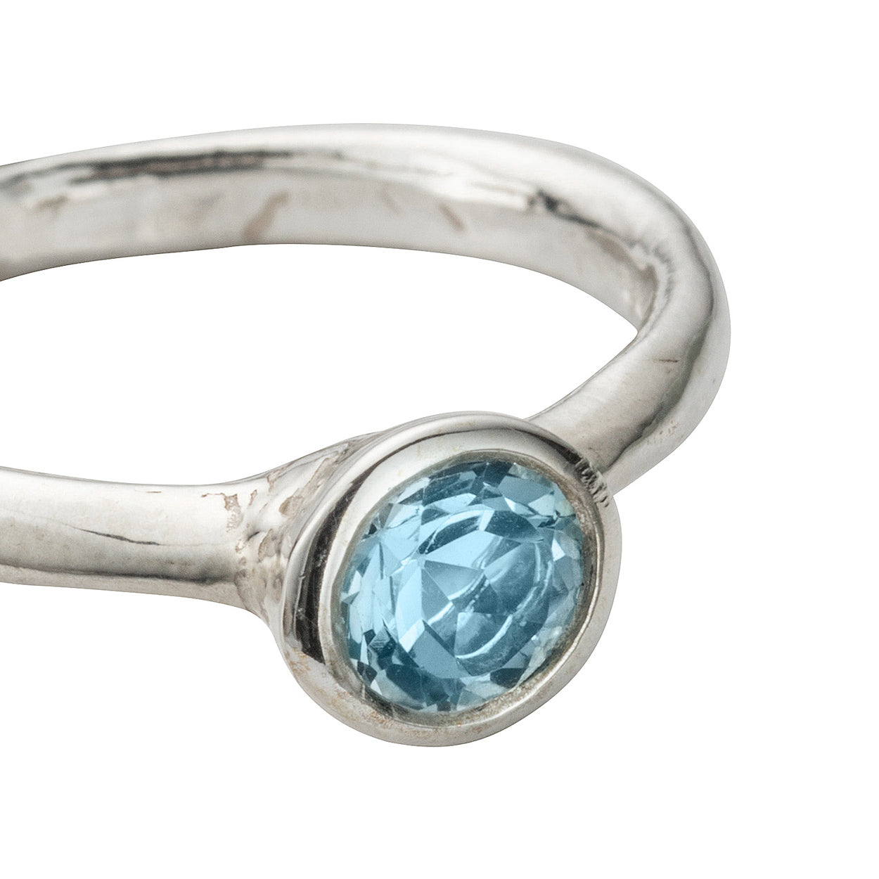 Silver Aquamarine Baby Stone Ring