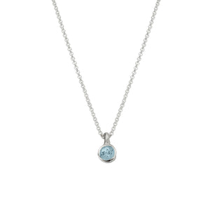 Silver Aquamarine Baby Treasure Necklace