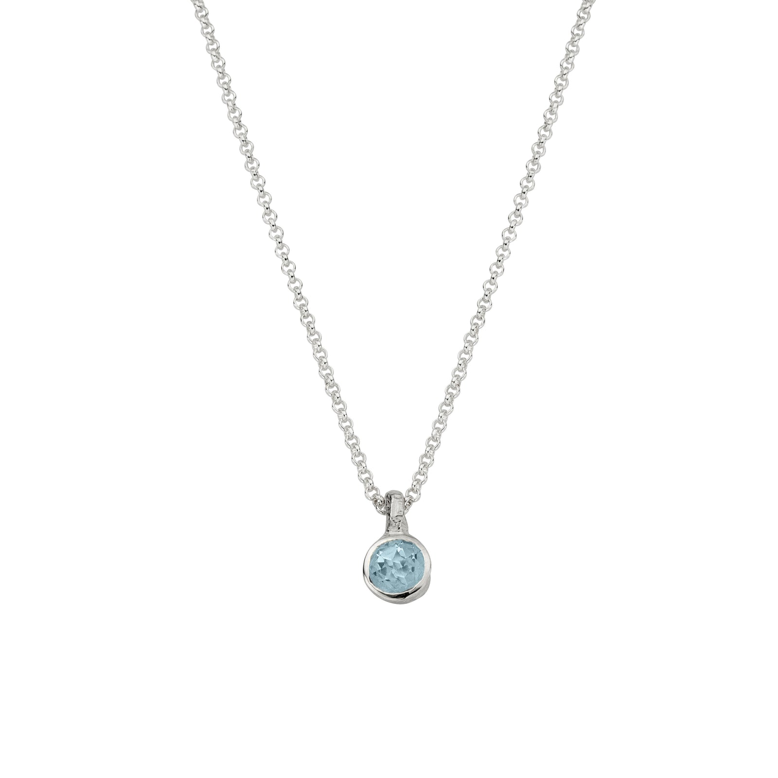 Silver Aquamarine Baby Treasure Necklace