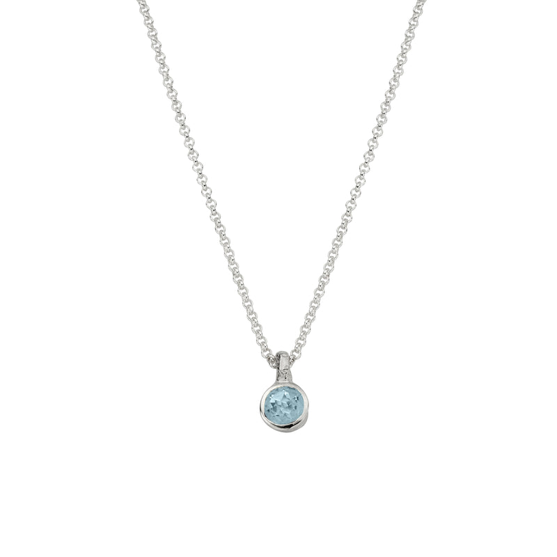 Silver Aquamarine Baby Treasure Necklace