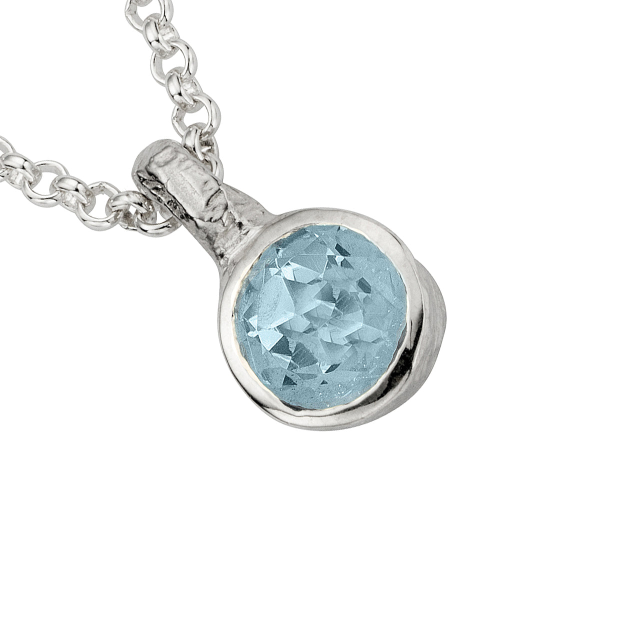 Silver Aquamarine Baby Treasure Necklace