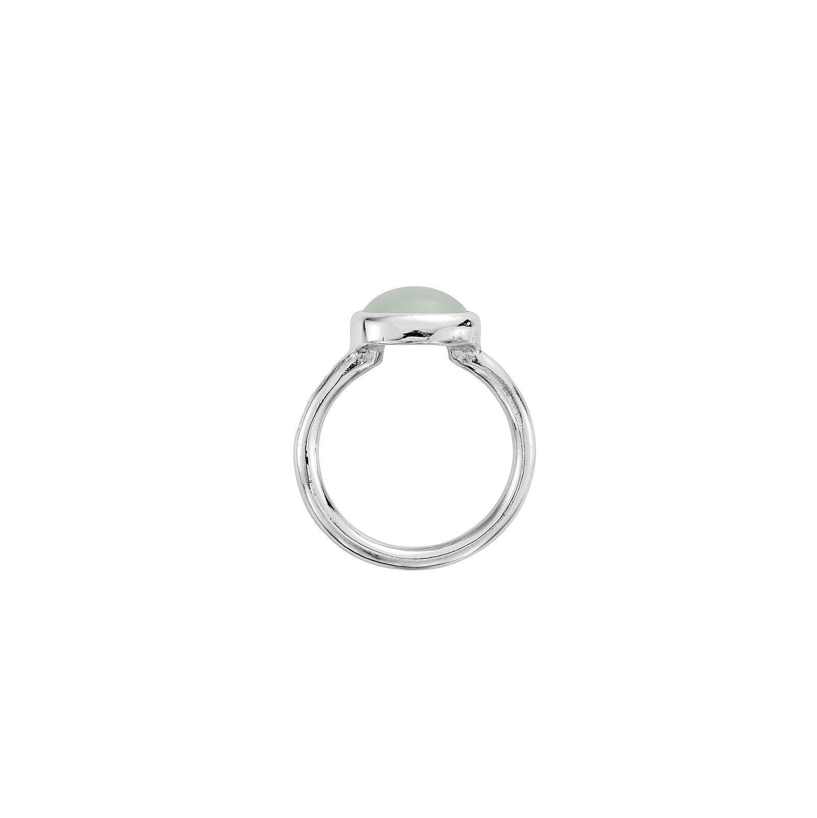 Silver Cabochon Aquamarine Baby Treasure Ring