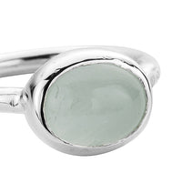 Silver Cabochon Aquamarine Baby Treasure Ring