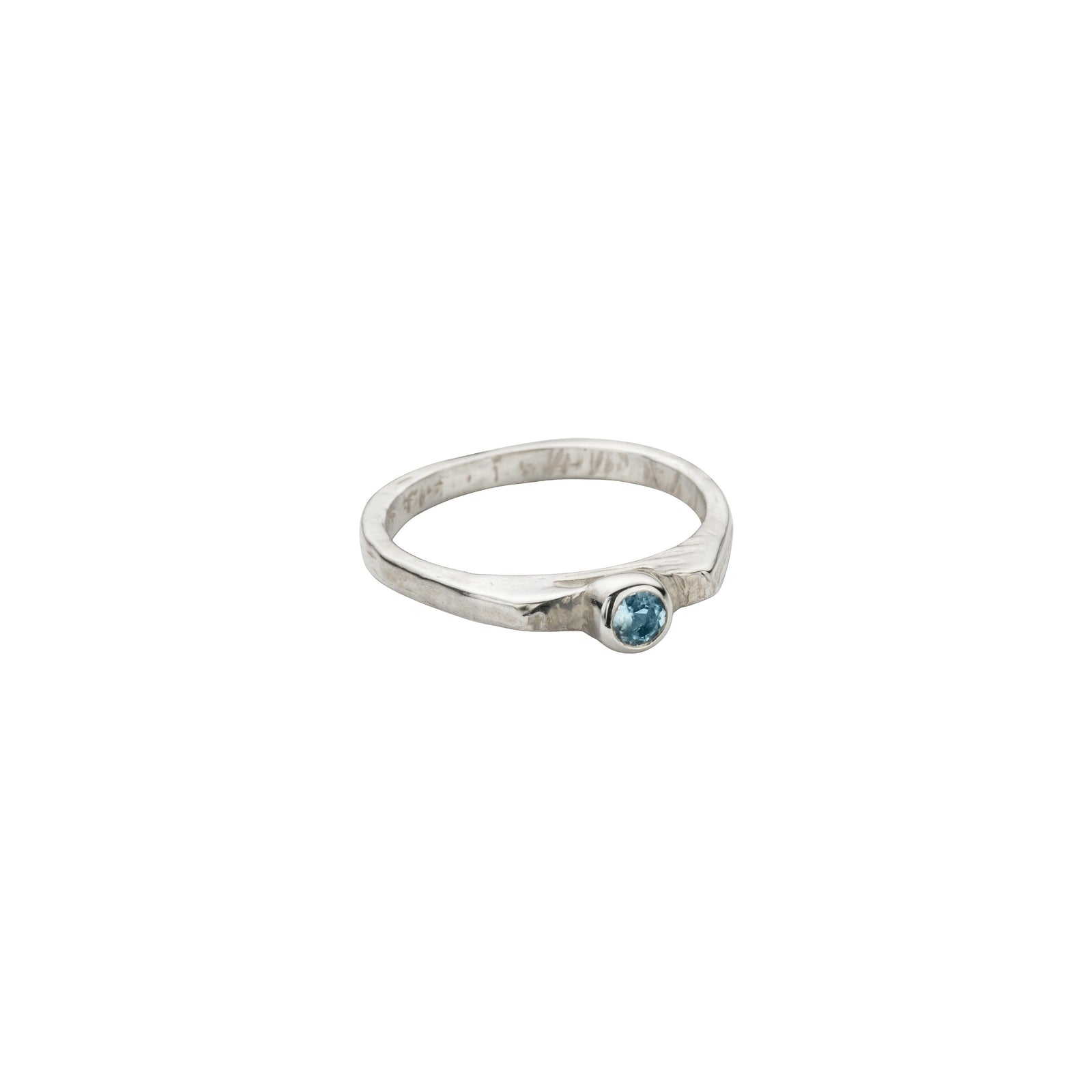 Silver Aquamarine Promise Ring