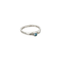 Silver Aquamarine Promise Ring