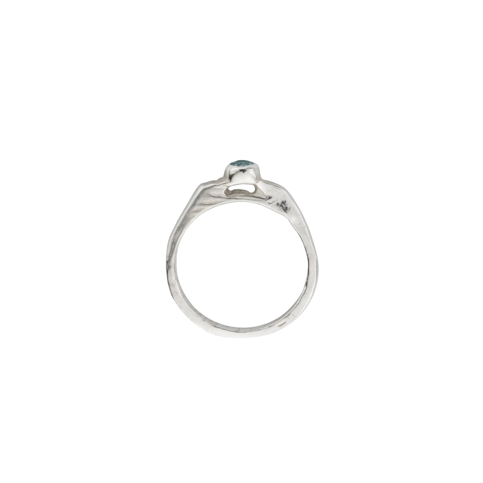 Silver Aquamarine Promise Ring