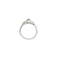 Silver Aquamarine Promise Ring