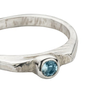 Silver Aquamarine Promise Ring
