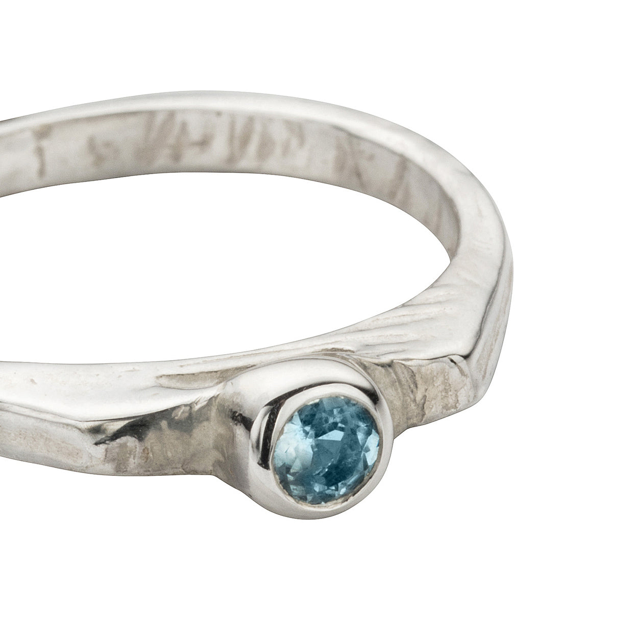 Silver Aquamarine Promise Ring