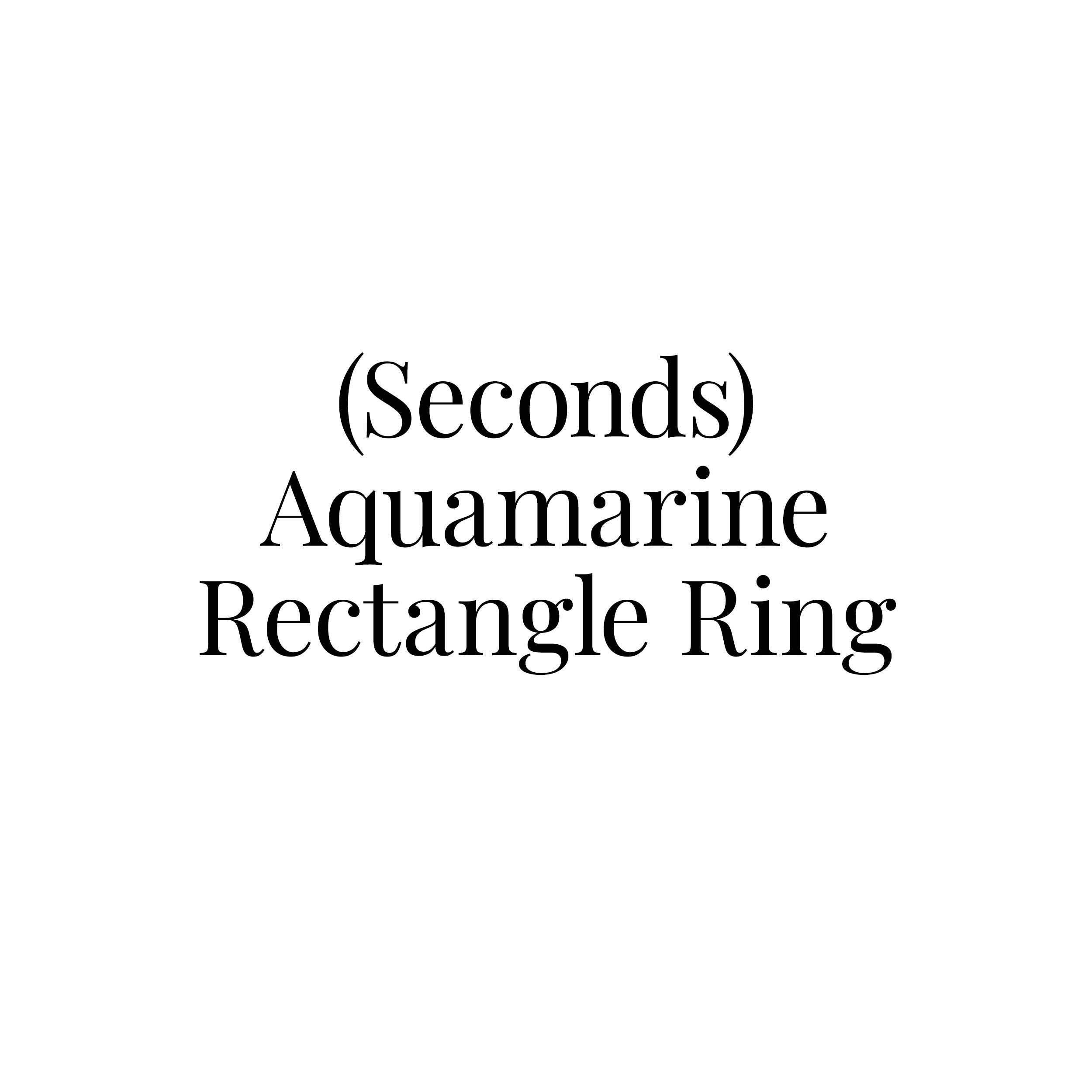 Silver Aquamarine Rectangle Ring