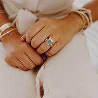 Silver Aquamarine Treasure Ring