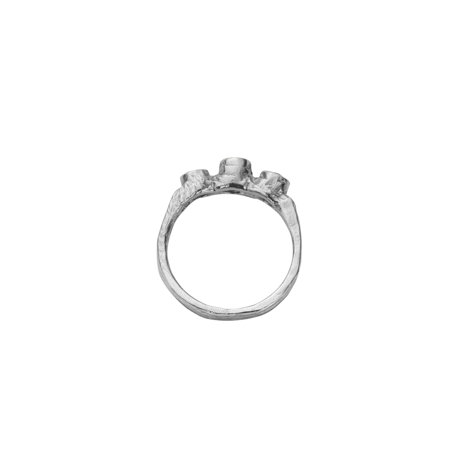 Silver Aquamarine Trinity Ring