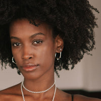 Silver Aquamarine Maxi Midnight Hoop Earrings