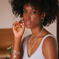 Silver Aquamarine Maxi Midnight Hoop Earrings