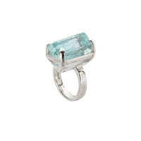 AURA Gold Aquamarine Claw Ring