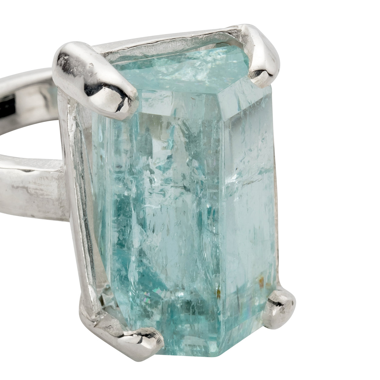 AURA Gold Aquamarine Claw Ring