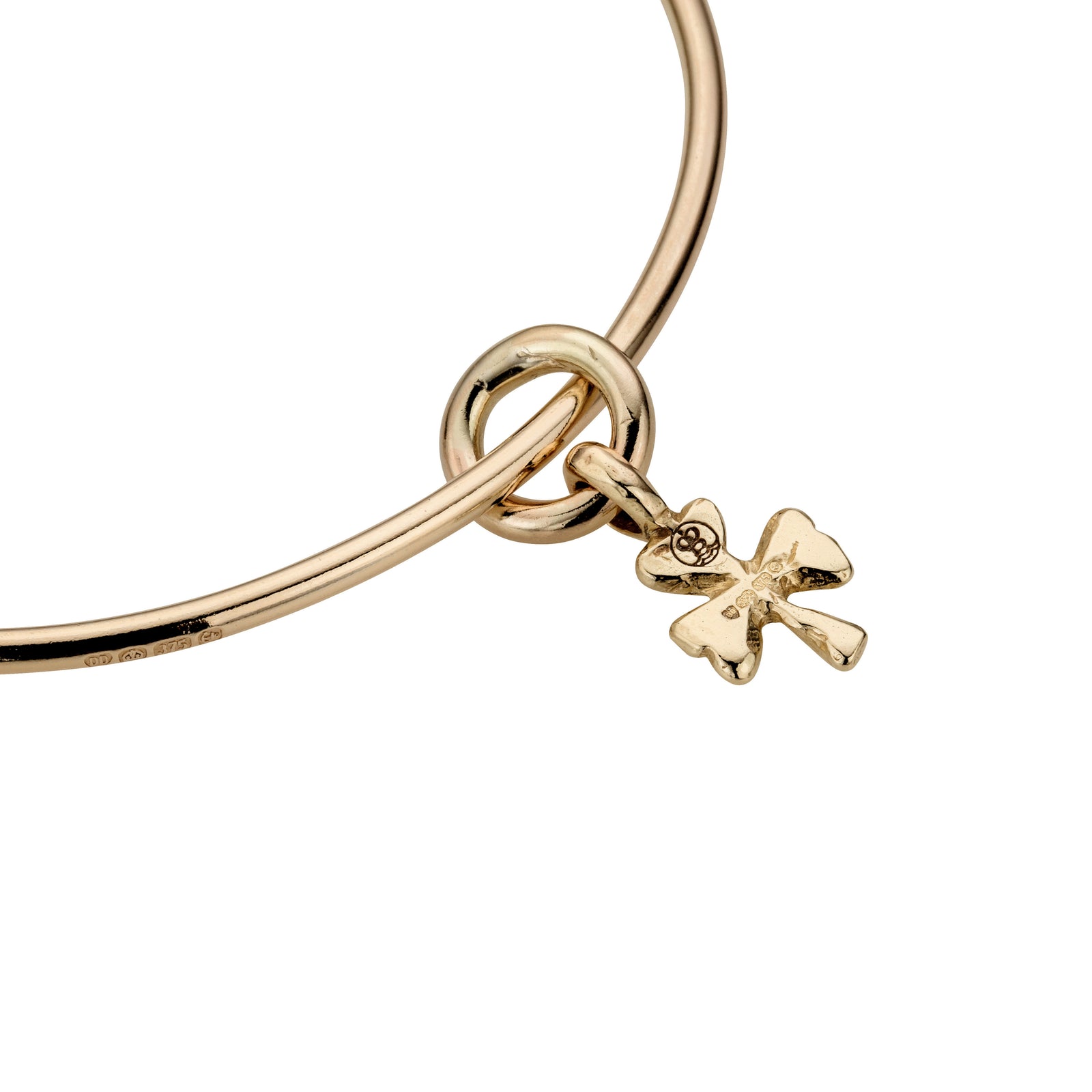 Gold Baby Shamrock Bangle
