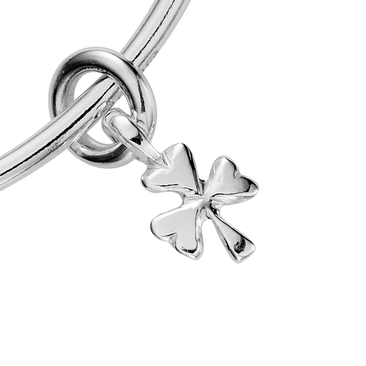 Silver Baby Shamrock Bangle