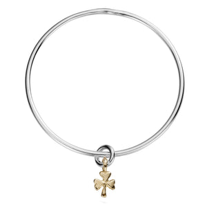 Silver & Gold Baby Shamrock Bangle