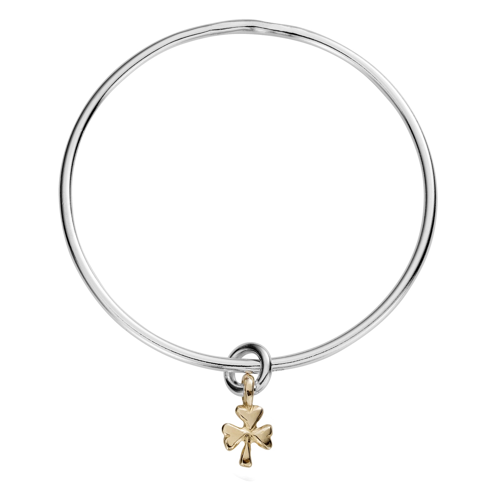 Silver & Gold Baby Shamrock Bangle