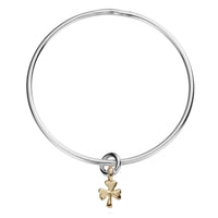 Silver & Gold Baby Shamrock Bangle