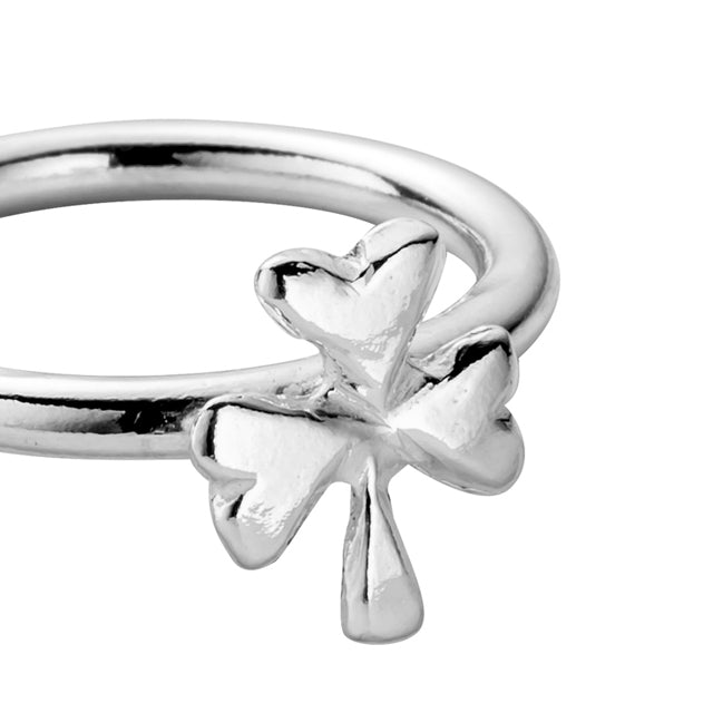 Silver Love Struck Baby Shamrock Ring