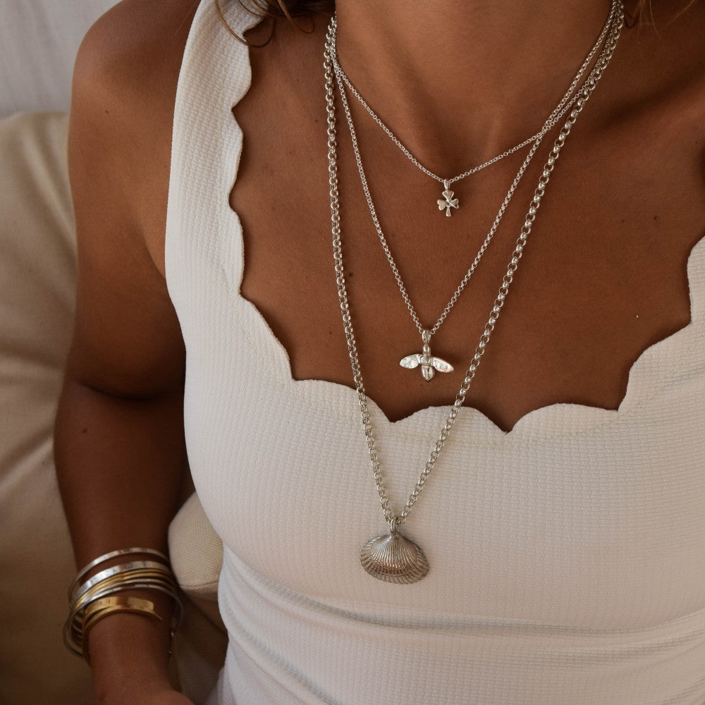 Silver Baby Shamrock Necklace