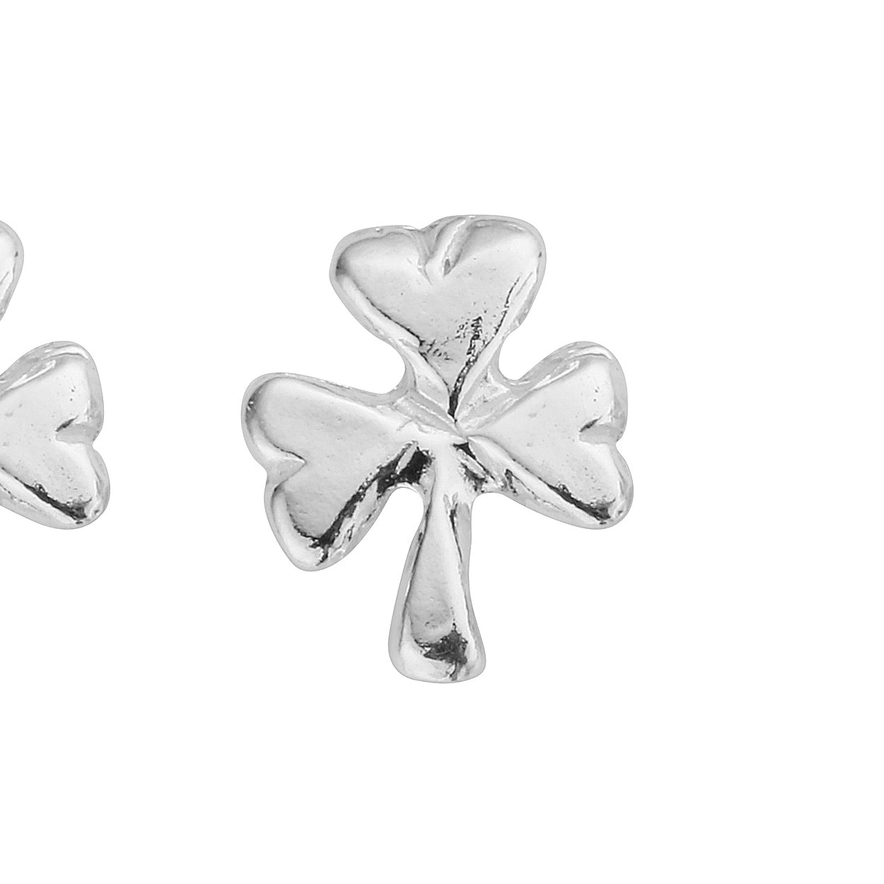 Silver Baby Shamrock Single Stud Earring