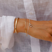 Silver Baby Stirrup Chain Bracelet