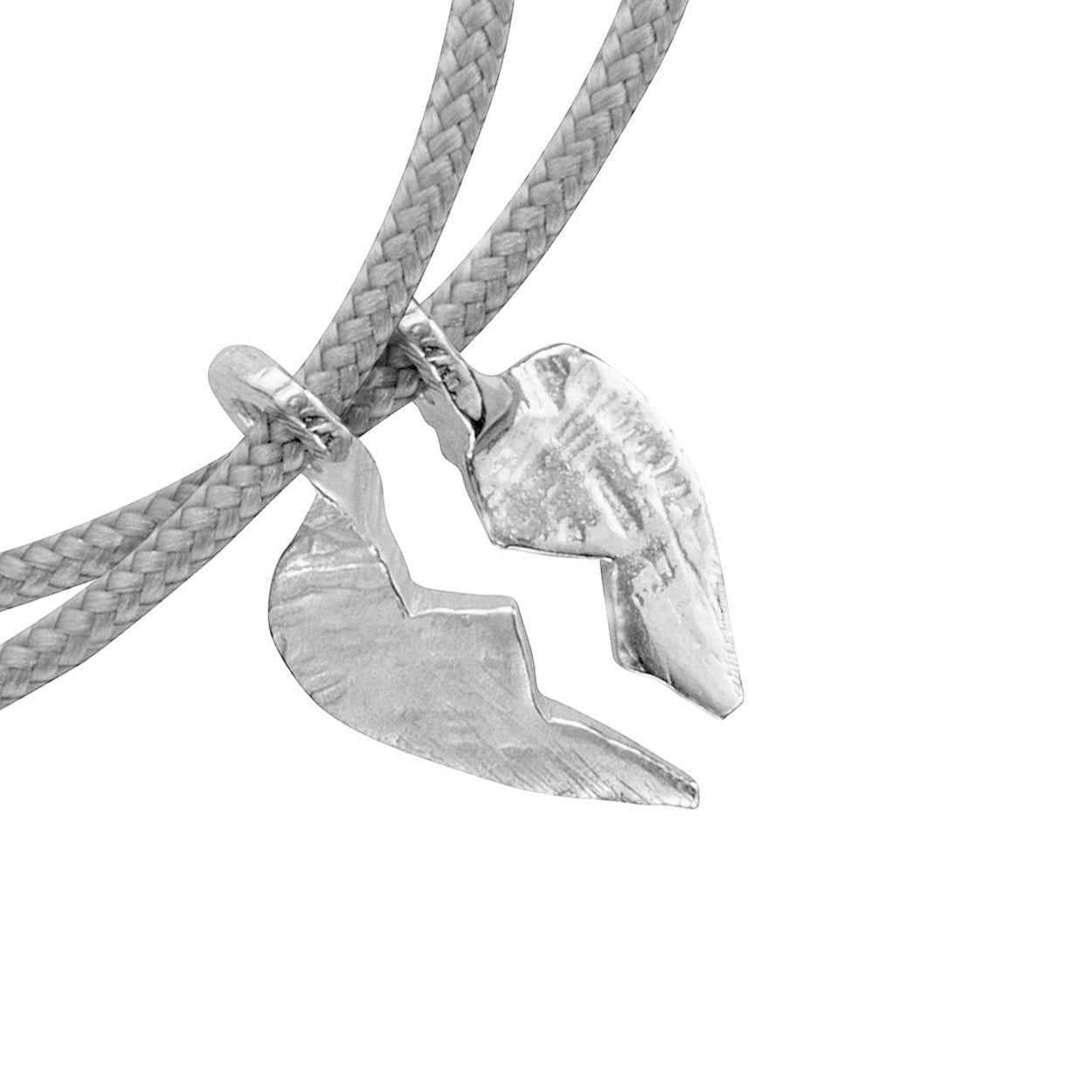 Silver Mini Best Friend Split Heart Sailing Rope