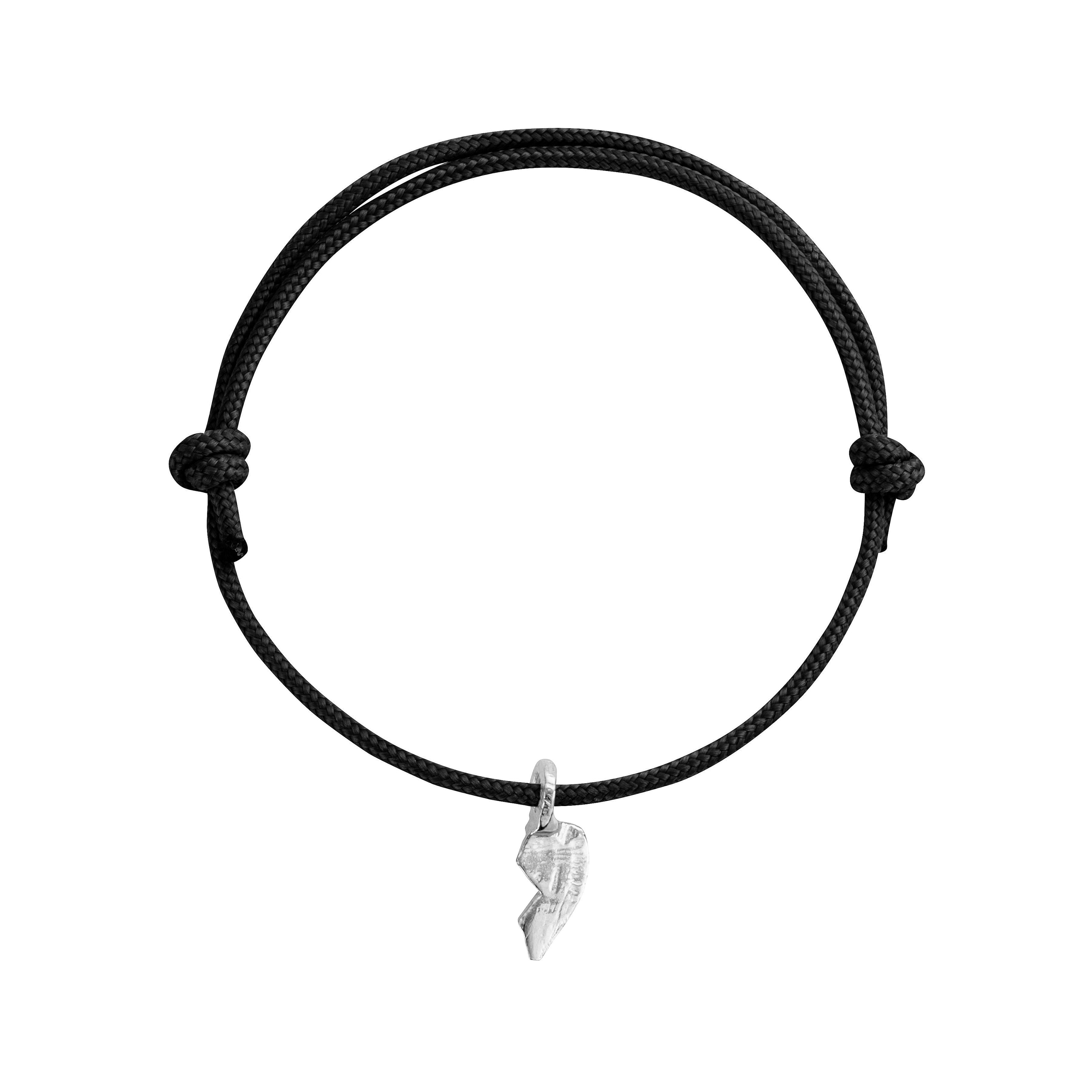 Silver Mini Best Friend Split Heart Sailing Rope