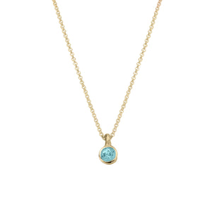 Gold Blue Topaz Original Baby Treasure Necklace